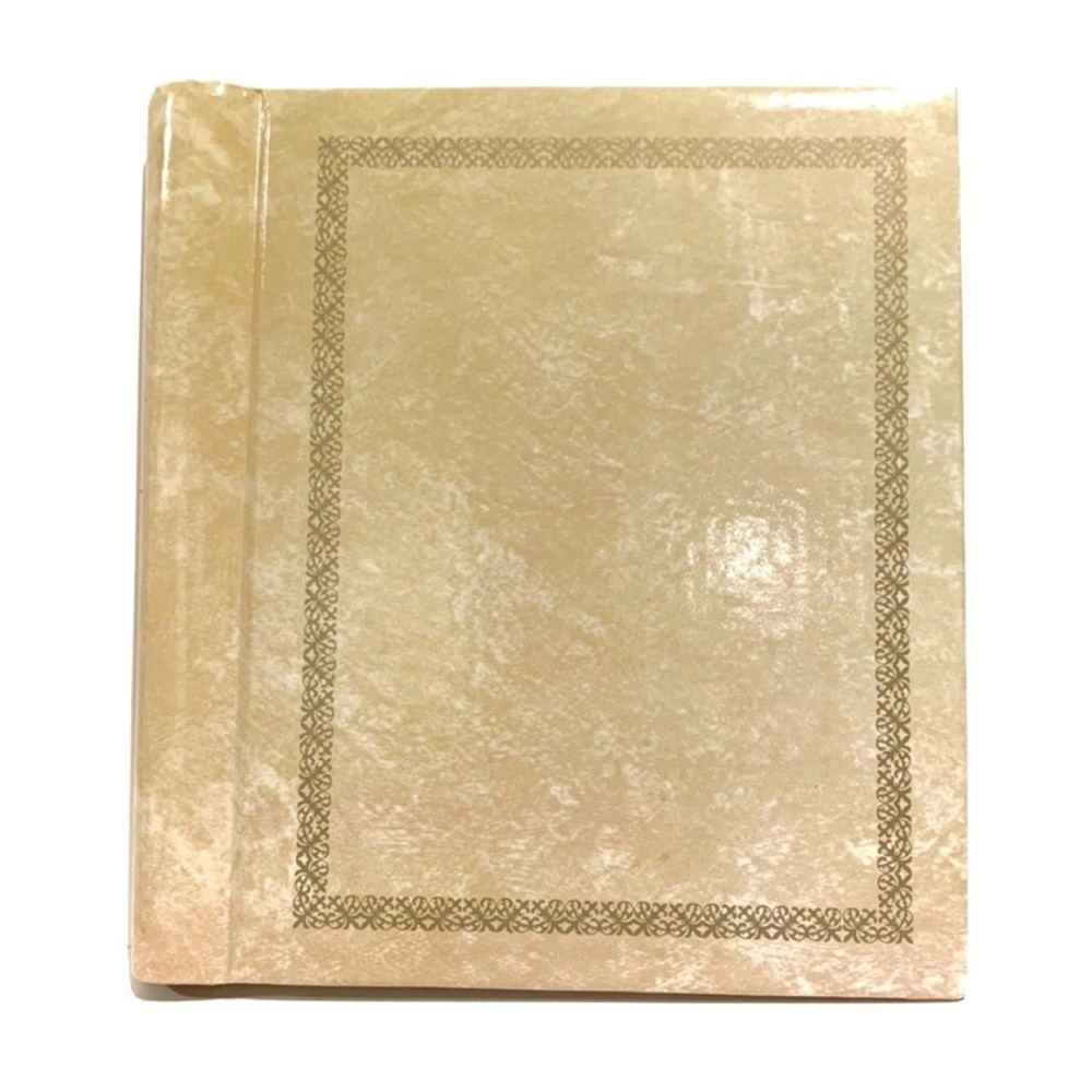 Vintage 1978 Bound Photo Album Yellow Beige Scrapbook Picture Adhesive Pages Vtg
